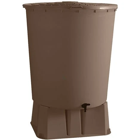 Récupérateur D'eau De Pluie Rond 500 L + Socle + Kit Raccord Chéneau - Taupe - BelliJardin - Taupe 3 Récupérateur D'eau De Pluie Rond 500 L + Socle + Kit Raccord Chéneau - Taupe - BelliJardin - Taupe