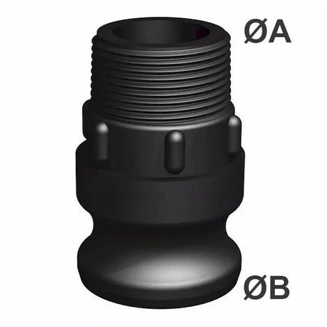 CPP Raccord Camlock Male - Fileté Male BSP En Polypropylène - Ø A: 3/4'' | Ø B: 3/4'' 4 CPP Raccord Camlock Male - Fileté Male BSP En Polypropylène - Ø A: 3/4'' | Ø B: 3/4'' – Image 2
