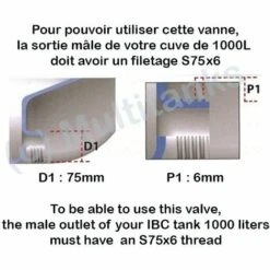 MULTITANKS Vanne Papillon 2 Pouces Avec écrou De 70mm Pour Cuve Ibc 1000 Litres - S60x6 9 MULTITANKS Vanne Papillon 2 Pouces Avec écrou De 70mm Pour Cuve Ibc 1000 Litres - S60x6 -Promos Recuperation Magasin 1634326 4