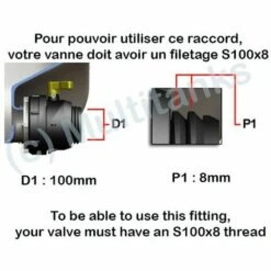 MULTITANKS Raccord Femelle S100x8 - Male 2'' S60x6 - S60x6 -Promos Recuperation Magasin 1634337 2