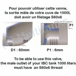 MULTITANKS Vanne à Bille Type A 2 Pouces Avec écrou Flottant 56mm Pour Cuve Sotralentz - S60x6 -Promos Recuperation Magasin 1634416 5