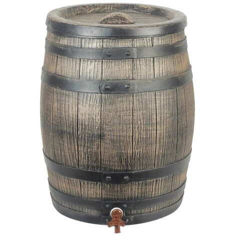 Nature Baril D'eau De Pluie Avec Aspect De Bois 120L 50,5x66 Cm Marron - Brun 3 Nature Baril D'eau De Pluie Avec Aspect De Bois 120L 50,5x66 Cm Marron - Brun