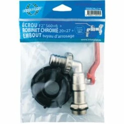 Raccord Robinet En Laiton Chromé Avec Sortie Cannelé Pour Cuve IBC 3/4" - 20x27 - INTERPLAST -Promos Recuperation Magasin 19923037 5