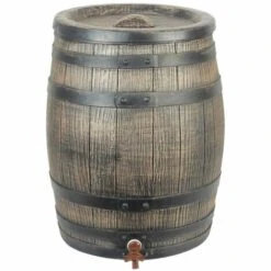 TRUE DEAL Nature Baril D'eau De Pluie Avec Aspect De Bois 120L 50,5x66 Cm Marron