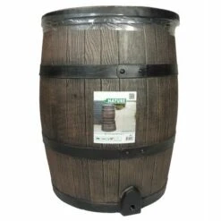 TRUE DEAL Nature Baril D'eau De Pluie Avec Aspect De Bois 120L 50,5x66 Cm Marron -Promos Recuperation Magasin 28061435 4