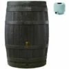 Graf Tonneau Vino 250 L Brun Avec Robinet PE Imitation Laiton Et Collecteur Filtrant Eco Gris.