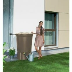 GARANTIA Récupérateur D'eau Aérien GARANTIA Cylindrique Taupe , 300 L -Promos Recuperation Magasin 35173723 3