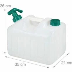 Relaxdays Bidon D’eau Avec Robinet, 10 Litres, Plastique Sans BPA, Couvercle, Poignée, Réservoir, Blanc/vert -Promos Recuperation Magasin 35401022 5