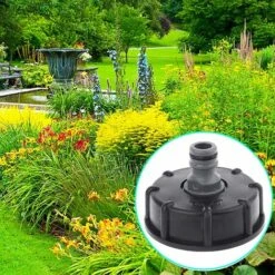 ECHOO Adaptateur De Tuyau De Petit Mamelon 4 Points, Accessoires D'adaptateur De Tonne Chimique Pour Baril IBC, Adaptateur De Sortie IBC 1/2 "1Pièce (Plastique, Noir) -Promos Recuperation Magasin 37995295 5