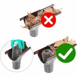GUAZHUNIFR 4 Filtres De Gouttière En Aluminium Flexible 6*5cm Grille Grillage Stop Feuille Crépine Pare Feuille Cache Gouttière Pour Protéger Gouttière Contre Les Feuilles Toiture -Promos Recuperation Magasin 41869235 4