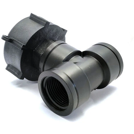 MULTITANKS Raccord S60x6 En Polypropylène - Double Sortie Femelle 1'' BSP Pour IBC 1000 Litres - 1'' 3 MULTITANKS Raccord S60x6 En Polypropylène - Double Sortie Femelle 1'' BSP Pour IBC 1000 Litres - 1''