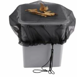 Housse De Protection En Maille Pour Tonneaux De Pluie Avec Cordon De Serrage, Filet De Protection Contre Les Moustiques Pour L'extérieur De Jardin, Seaux De Pluie, Tonneaux De Feuilles 95CM Fontainebleau Noir
