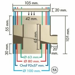 FIRST PLAST Récupérateur D'eau De Pluie PVC Pour Tubes Ø 63-80-100 Et Oval 92x57mm - Sable 11 FIRST PLAST Récupérateur D'eau De Pluie PVC Pour Tubes Ø 63-80-100 Et Oval 92x57mm - Sable -Promos Recuperation Magasin 506387 5