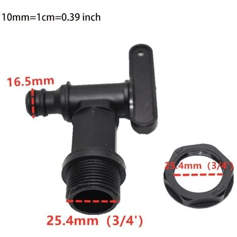 Robinet Cuve 1000l Plastique,Adaptateur De Boîte De Rangement D'eau IBC,Adaptateur Robinet Tuyau Arrosage,pour Recuperateur Eau De Pluie, Réservoir De Carburant (Plastique),Fontainebleau 4 Robinet Cuve 1000l Plastique,Adaptateur De Boîte De Rangement D'eau IBC,Adaptateur Robinet Tuyau Arrosage,pour Recuperateur Eau De Pluie, Réservoir De Carburant (Plastique),Fontainebleau – Image 2