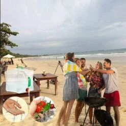 Bidon D'eau Réservoir D'eau Portable Pliable PVC Grande Capacité Pour Camping D'escalade Extérieur Hurricane Flood Tremblement De Terre Les Urgences - 20L，Fontainebleau -Promos Recuperation Magasin 52531073 5