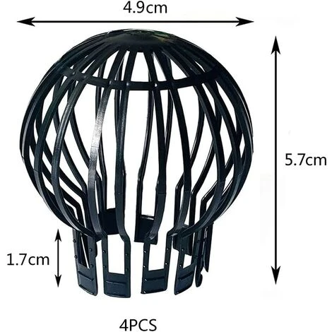 QERSTA Filtres à Gouttière, 4 Pièces Crapaudine, Protege Gouttiere, Fabriqué En Plastique, Durable, Antirouille, Drainage Lisse, Adapté Pour Gouttière, Drainage De Toit (noir, 5,7 X 4,9 X 1,7cm) 4 QERSTA Filtres à Gouttière, 4 Pièces Crapaudine, Protege Gouttiere, Fabriqué En Plastique, Durable, Antirouille, Drainage Lisse, Adapté Pour Gouttière, Drainage De Toit (noir, 5,7 X 4,9 X 1,7cm) – Image 2