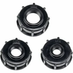 TINOR 3 Pièces IBC Adaptateur De Réservoir De Vidange Plastique Eau Réservoir Couvercle Adaptateur En S60x6 IBC Adaptateurs Raccords Filetages Épais Robinets 1/2 3/4 1 Pouce Noir