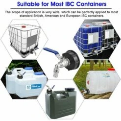 TRIOMPHE Adaptateur De Réservoir De Vidange IBC S60x6 Vanne Robinet 3/4'' Adaptateur De Robinet De Réservoir IBC Adaptateur De Cuve Adaptateur De Réservoir D'eau Robinet à Boisseau Sphérique，T-Audace -Promos Recuperation Magasin 56493163 5