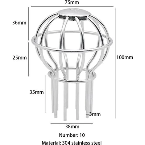 GUAZHUNIFR Iltres Pour Gouttière, Fuite GouttièRe Garde Filtre, La Protection Des Ballons En Fil De Fer Pour Tuyau De Gouttière Arrête Le Blocage Des Feuilles De Boue De Mousse.Gu.B/bon 4 GUAZHUNIFR Iltres Pour Gouttière, Fuite GouttièRe Garde Filtre, La Protection Des Ballons En Fil De Fer Pour Tuyau De Gouttière Arrête Le Blocage Des Feuilles De Boue De Mousse.Gu.B/bon – Image 2