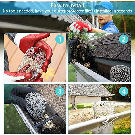 GUAZHUNIFR 4 Filtres De Gouttière En Aluminium Flexible Diamètre 8cm Grille Grillage Stop Feuille Crapaudine Crépine Pare Feuille Cache Gouttière Pour Protéger Gouttière Contre Les Feuilles Toiture.Gu.B/bon 6 GUAZHUNIFR 4 Filtres De Gouttière En Aluminium Flexible Diamètre 8cm Grille Grillage Stop Feuille Crapaudine Crépine Pare Feuille Cache Gouttière Pour Protéger Gouttière Contre Les Feuilles Toiture.Gu.B/bon – Image 4