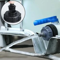 FONTAINEBLEAU Adaptateur De Réservoir IBC, Couvercle De Réservoir De Stockage à Gros Fil S60x6, Adaptateur De Robinet D'eau 1/2 " Fonepro Noir -Promos Recuperation Magasin 57582085 3