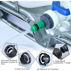 FONTAINEBLEAU Adaptateur De Réservoir IBC, Couvercle De Réservoir De Stockage à Gros Fil S60x6, Adaptateur De Robinet D'eau 1/2 " Fonepro Noir -Promos Recuperation Magasin 57582085 5