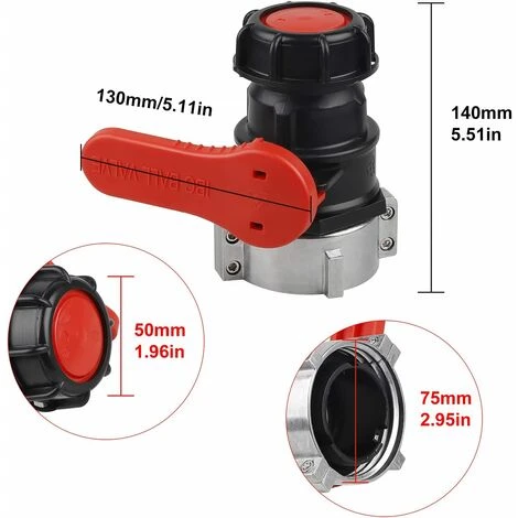 FLYME Adaptateur Réservoir IBC, Vanne Cuve Vanne Pour Cuve IBC, Adaptateur IBC Pour Réservoir, Robinet Cuve IBC DN50 (75 Mm) 4 FLYME Adaptateur Réservoir IBC, Vanne Cuve Vanne Pour Cuve IBC, Adaptateur IBC Pour Réservoir, Robinet Cuve IBC DN50 (75 Mm) – Image 2