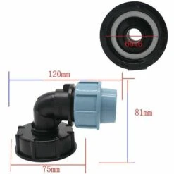 AOUGO Adaptateur De Réservoir IBC, Adaptateur De Réservoir D'eau S60X6 IBC Avec Connecteur Coudé En Polyéthylène De Densité Moyenne De 25 Mm Compatible Avec Les Conteneurs IBC Standard Britanniques Et Européens -Promos Recuperation Magasin 58693227 3