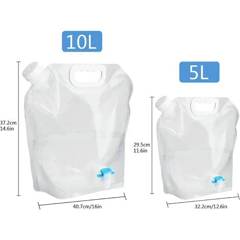 STARLIGHT SL.GT 2 Pièces Réservoir D'eau Sac D'eau Pliable PE Conteneur D'eau Sac De Stockage D'eau Pliant Poche D'eau,Grande Capacité Bidons Avec Robinet(5L+10L) 4 STARLIGHT SL.GT 2 Pièces Réservoir D'eau Sac D'eau Pliable PE Conteneur D'eau Sac De Stockage D'eau Pliant Poche D'eau,Grande Capacité Bidons Avec Robinet(5L+10L) – Image 2