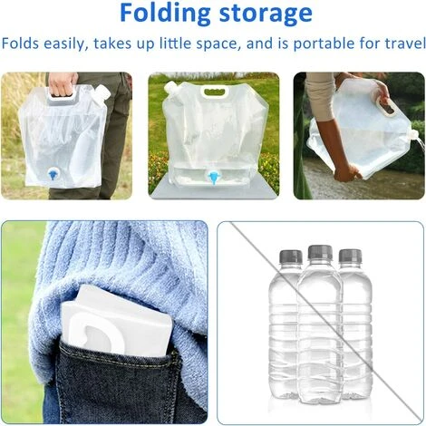 STARLIGHT SL.GT 2 Pièces Réservoir D'eau Sac D'eau Pliable PE Conteneur D'eau Sac De Stockage D'eau Pliant Poche D'eau,Grande Capacité Bidons Avec Robinet(5L+10L) 6 STARLIGHT SL.GT 2 Pièces Réservoir D'eau Sac D'eau Pliable PE Conteneur D'eau Sac De Stockage D'eau Pliant Poche D'eau,Grande Capacité Bidons Avec Robinet(5L+10L) – Image 4