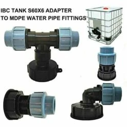 DECKON Adaptateur De Réservoir, Réservoir D'eau IBC S60X6 Avec Connecteur En Polyéthylène MDPE De 25 Mm, Compatible Avec Les Conteneurs IBC Standard Britanniques Et Européens -Promos Recuperation Magasin 59868087 3