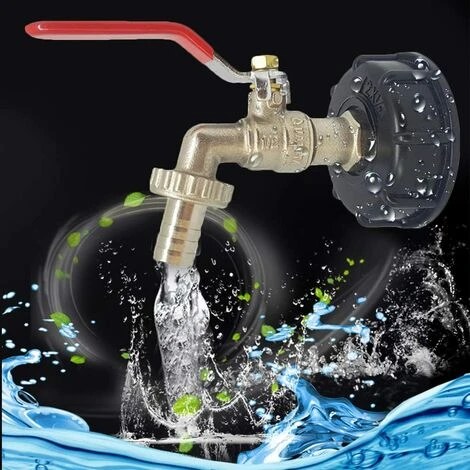 ENLENK Robinet Cuve 1000l, S60X6 Adaptateur De Réservoir De Vidange IBC, 1/2 Pouce Robinet Sortie Raccord Vanne, Robinet En Laiton Pour Réservoir D'eau De Pluie IBC 1000L 4 ENLENK Robinet Cuve 1000l, S60X6 Adaptateur De Réservoir De Vidange IBC, 1/2 Pouce Robinet Sortie Raccord Vanne, Robinet En Laiton Pour Réservoir D'eau De Pluie IBC 1000L – Image 2