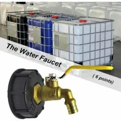 AOUGO Pour IBC Adaptateur De Cuve Robinet Sortie Raccord Vanne Robinet Raccords De Tuyau D'arrosag Convient Aux Réservoirs De Stockage Pour IBC De 600/1000 L Avec Sortie D'eau De 3/4 Pouce. -Promos Recuperation Magasin 60282265 3