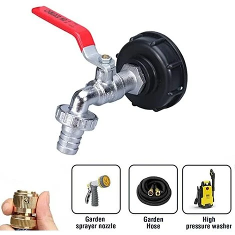 RHAFAYRE Robinet Cuve 1000L Recuperateur Eau De Pluie, Adaptateur Réservoir D'eau IBC 1/2' Double Pluie,Robinet En Matériau Alliage Fabriqué PP Filetage Gros 60 Mm 5 RHAFAYRE Robinet Cuve 1000L Recuperateur Eau De Pluie, Adaptateur Réservoir D'eau IBC 1/2' Double Pluie,Robinet En Matériau Alliage Fabriqué PP Filetage Gros 60 Mm – Image 3