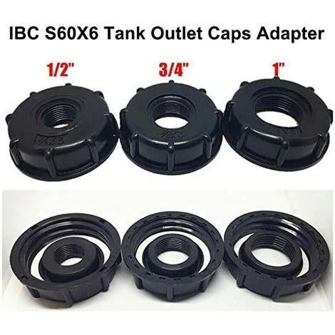 TOPHOMER Raccord PVC S60x6 Taraud¨¦ 60 Mm 1"1/2" 3/4" Bouchon Femelle, Plastique IBC Eau R¨¦servoir Couvercle Adaptateur Pour Cube IBC 1000 Litres (1/2'') 6 TOPHOMER Raccord PVC S60x6 Taraud¨¦ 60 Mm 1"1/2" 3/4" Bouchon Femelle, Plastique IBC Eau R¨¦servoir Couvercle Adaptateur Pour Cube IBC 1000 Litres (1/2'') – Image 4