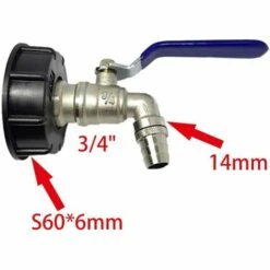TOPHOMER S60X6 Adaptateur Robinet De R¨¦servoir IBC Pi¨¨ces Raccord Vanne Rempla Peut ¨ºtre Utilis¨¦ Comme Contacteur Rapide, Adapt¨¦ ¨¤ La Vanne IBC -Promos Recuperation Magasin 60935574 4