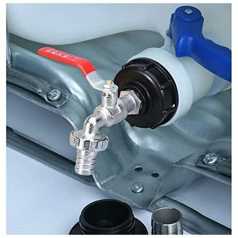 JOORRT Robinet Cuve 1000L Robinet Recuperateur Eau De Pluie, Adaptateur De Réservoir D'eau IBC 1/2 Double Robinet Recuperateur Eau De Pluie,Robinet En Matériau En Alliage Fabriqué En PP Filetage Gros 60 Mm 6 JOORRT Robinet Cuve 1000L Robinet Recuperateur Eau De Pluie, Adaptateur De Réservoir D'eau IBC 1/2 Double Robinet Recuperateur Eau De Pluie,Robinet En Matériau En Alliage Fabriqué En PP Filetage Gros 60 Mm – Image 4