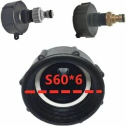 JOORRT Mamelon Raccord Rapide Pour Cuve 1000 L, S60X6 IBC Raccord Robinet Multitanks Raccord, Connecteur De Tuyau Pour Adaptateur De Réservoir IBC (Sortie En Plastique ,3/4 ') 7 JOORRT Mamelon Raccord Rapide Pour Cuve 1000 L, S60X6 IBC Raccord Robinet Multitanks Raccord, Connecteur De Tuyau Pour Adaptateur De Réservoir IBC (Sortie En Plastique ,3/4 ') -Promos Recuperation Magasin 61236243 3