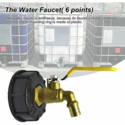 SINCèREETALI Pour IBC Adaptateur De Cuve Robinet Sortie Raccord Vanne Robinet Raccords De Tuyau D'arrosag Convient Aux Réservoirs De Stockage Pour IBC De 600/1000 L Avec Sortie D'eau De 3/4 Pouce. -Promos Recuperation Magasin 63819113 4