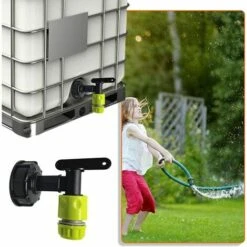 SINCèREETALI Adaptateur , Adaptateur De Réservoir S60x6 Vanne Robinet 3/4'', Plastique Robinet De Sortie D'eau Valve De Remplacement Pièces De Raccord Pour Récupérateurs Eau De Pluie -Promos Recuperation Magasin 63821547 3
