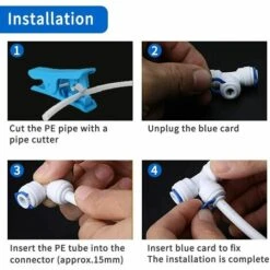 AOUGO 12 Pcs Accessoires De Filtre à Eau RO | Raccord De Buse 1/4 Pouces | 90 Degree Right Angle Fast Docking | Pour Raccorder Les Raccords De Tuyauterie D'eau, Tuyau De Réfrigérateur 10 AOUGO 12 Pcs Accessoires De Filtre à Eau RO | Raccord De Buse 1/4 Pouces | 90 Degree Right Angle Fast Docking | Pour Raccorder Les Raccords De Tuyauterie D'eau, Tuyau De Réfrigérateur -Promos Recuperation Magasin 63966936 4