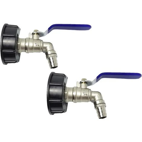 QERSTA Raccord Robinet En Laiton Chromé Pour Cuve IIBC 3/4" Double Robinet, PP Filetage Gros 60 Mm0L, 2PCS 3 QERSTA Raccord Robinet En Laiton Chromé Pour Cuve IIBC 3/4" Double Robinet, PP Filetage Gros 60 Mm0L, 2PCS