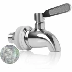 CARILLONSàVENT Remplacement De Robinet De Distributeur De Boissons,Robinet De Tonneau Du Vin Et De La Bière Ou De Boisson En Acier Inoxydable, Inusable,16mm Robinet De Rechange Pour Distributeur Carivent