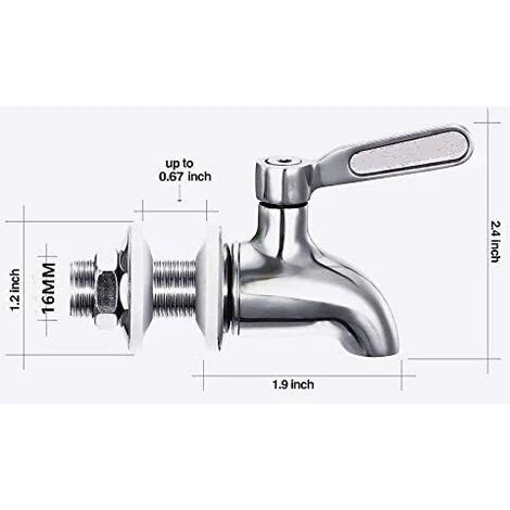WAVE Remplacement De Robinet De Distributeur De Boissons,Robinet De Tonneau Du Vin Et De La Bière Ou De Boisson En Acier Inoxydable, Inusable,16mm Robinet De Rechange Pour Distributeur 5 WAVE Remplacement De Robinet De Distributeur De Boissons,Robinet De Tonneau Du Vin Et De La Bière Ou De Boisson En Acier Inoxydable, Inusable,16mm Robinet De Rechange Pour Distributeur – Image 3