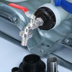 MERéTéET Robinet Cuve 1000L Recuperateur Eau De Pluie, Adaptateur Réservoir D'eau 1/2' Double Pluie,Robinet En Matériau Alliage Fabriqué PP Filetage Gros 60 Mm,noir 1 Pièce，KoleZy -Promos Recuperation Magasin 64706992 3