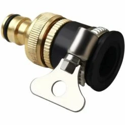 BAICCCF Robinet De Cuve De Récupération D'eau Connecteur De Robinet Rond, Connecteurs De Tuyau En Laiton De Diamètre Adaptateur Universel De Robinet De Tuyau D'arrosage, Or + Noir -Promos Recuperation Magasin 64771364 3