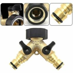 BAICCCF Robinet De Cuve De Récupération D'eau Connecteur En Y Pour Tuyau D'arrivée D'eau (2 Voies Pour Tuyau D'arrivée, Laiton 26,9 Mm (3/4"), Collecteur En Y -Promos Recuperation Magasin 64771385 4