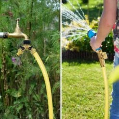 BAICCCF Robinet De Cuve De Récupération D'eau Connecteur En Y Pour Tuyau D'arrivée D'eau (2 Voies Pour Tuyau D'arrivée, Laiton 26,9 Mm (3/4"), Collecteur En Y -Promos Recuperation Magasin 64771385 5