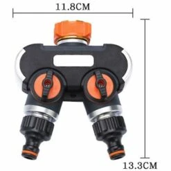 BAICCCF Robinet De Cuve De Récupération D'eau Distributeur D'arrosage à 2 Voies, Répartiteur De Tuyau D'arrosage, Connecteur De Tuyau D'arrosage, Débit D'eau Réglable, Idéal Pour Robinet Extérieur -Promos Recuperation Magasin 64771421 2
