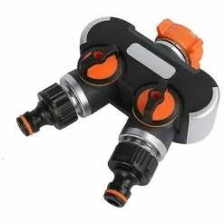 BAICCCF Robinet De Cuve De Récupération D'eau Distributeur D'arrosage à 2 Voies, Répartiteur De Tuyau D'arrosage, Connecteur De Tuyau D'arrosage, Débit D'eau Réglable, Idéal Pour Robinet Extérieur -Promos Recuperation Magasin 64771421 3